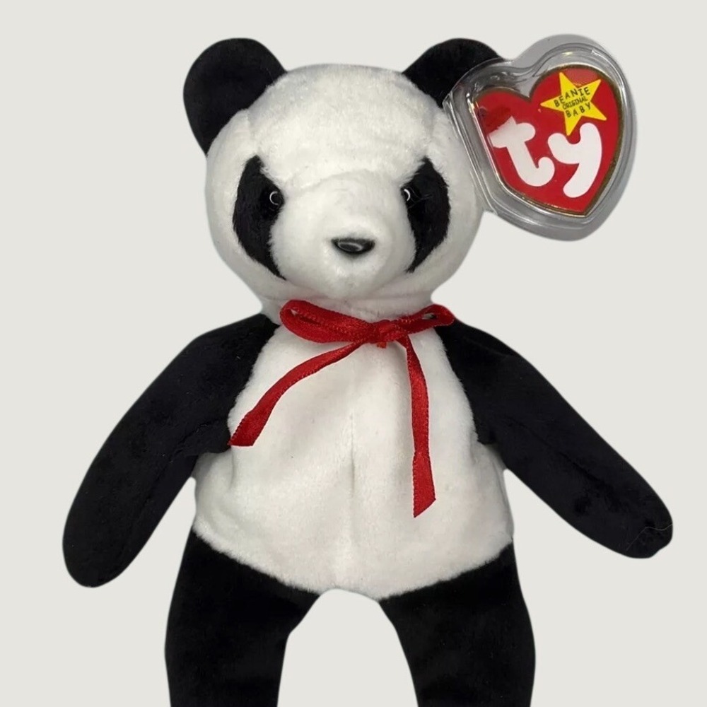 Vintage TY Beanie Baby‎ Fortune Panda 1997 with 1998 Tag Error Collectible RARE